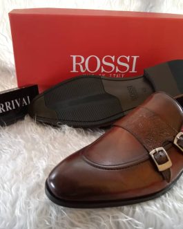 ROSSI LEATHER DOUBLE STRAP MONK SHOE