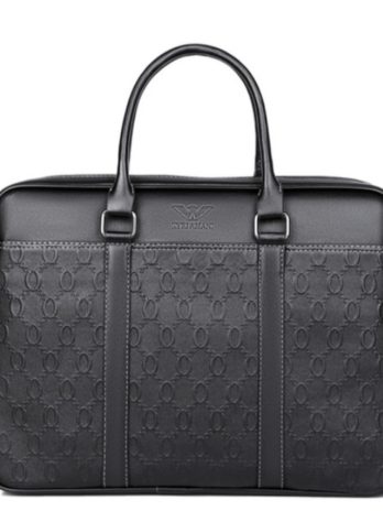 Leather bag briefcase braided bag