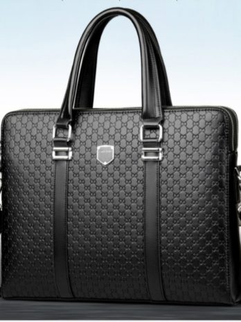 New Double Layers Men’s Leather Business Briefcase